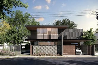remodel villa exterior, render concrete house, revit interior,sketchup landscape