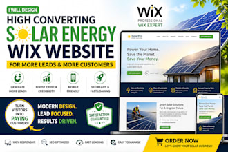 design a high converting solar energy wix website for more leads