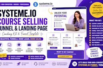 systeme io course selling funnel template systeme io landing page coaching kit
