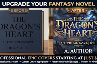 edit ai fantasy book cover with professional KDP typography