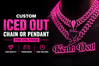 create custom 3d iced out chain or pendant for gta fivem