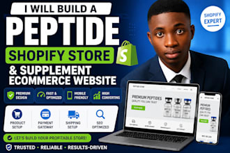 build a peptide shopify store and supplement ecommerce website