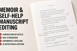 line edit your memoir or self help manuscript, correccion de estilo, to rae