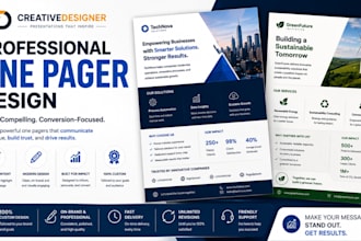 design modern one pager, executive summary, company profile or corporate onepage