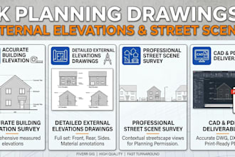 prepare external elevations building survey and street scene drawings