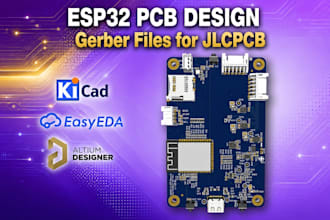 review esp32 pcb design, fix kicad schematic, pcb layout and gerber for jlcpcb
