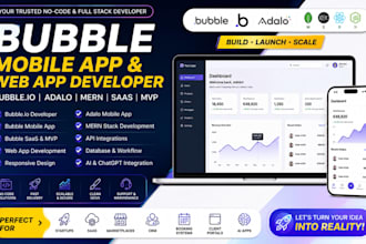 bubble mobile app developer bubble io developer bubble saas mvp adalo mern