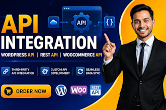 do API integration, wordpress API, rest API and woocommerce API development