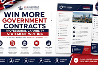 write your capability statement, supplier profile for samgov or find a tender