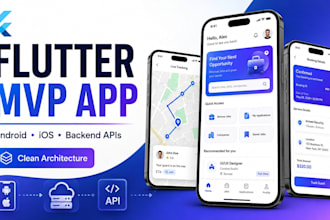 develop a flutter mvp app with backend apis for android and ios