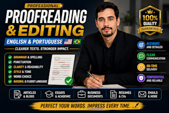 proofread and edit your english or portuguese text professionally