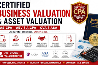 do certified business valuation, asset valuation as CPA, abv aicpa, cva, and asa