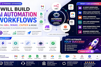 setup n8n workflow automation, make ai agent, zapier agents and API integrations