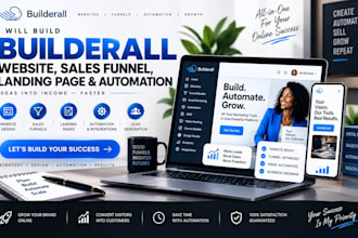build builderall website, sales funnel, landing page and automation