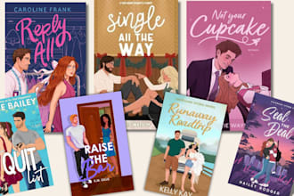 illustrated romance book cover ebook cover kindle cover romance character design