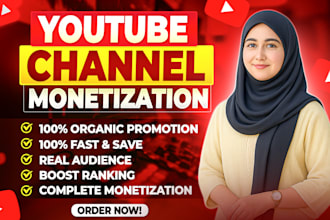 do organic video promotion for complete youtube channel monetization requirement