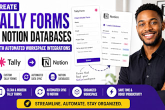 create tally forms and notion databases with automated workspace integrations
