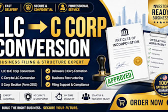 convert llc to c corp, c corp to llc, s corp election and business filing
