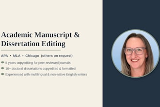 copyedit your dissertation or other academic manuscripts