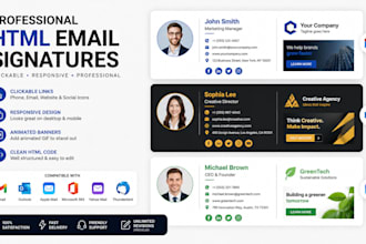 design clickable HTML email signature with logo and animated GIF