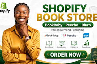 setup shopify bookbaby print peecho blurb print on demand publishing store