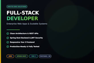 be your senior full stack developer in java, springboot, vue