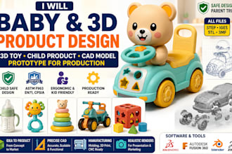 3d baby product design 3d toy child product prototype cad model for production