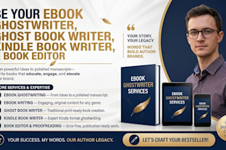 be your ebook ghost writer, ghost book writer kindle book writer, book editor
