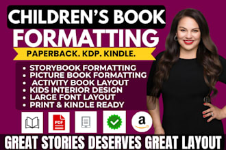 children book formatting, kdp formatting, paperback formatting, book typesetting