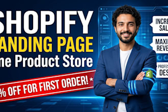 design shopify landing page or one product shopify store