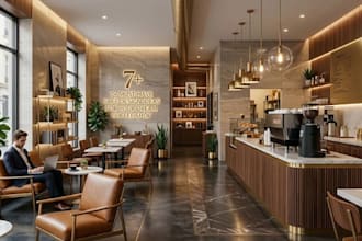 design modern restaurant, cafe, coffee shop, bar,  with realistic 3d renders