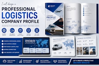 design a premium logistics company profile brochure