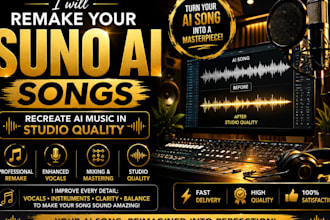 remake your suno ai song, recreate ai music and enhance audio quality