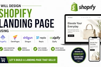 design shopify landing page using pagefly gempages shogun replo zipify