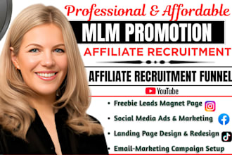 mlm sales funnel, mlm promotion,mlm leads,affiliate recruitment,mlm sales funnel
