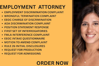 be your ny,ca ,employment lawyer for wrongful termination, fmla and eeoc charges