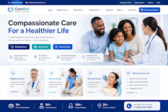 design medical healthcare home care and dental clinic website