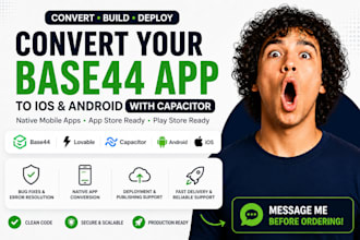 base44 or replit app firebase base44 to capacitor native ios android app publish