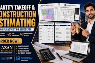 do quantity takeoff and construction estimating using planswift or bluebeam revu