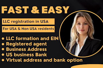 do US llc registration, llc formation and ein for US and non US residents