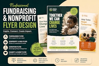 design fundraising flyer, nonprofit flyer, donation flyer, charity flyer