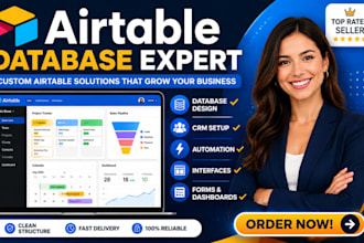 build airtable database, airtable automation, CRM and softr web app