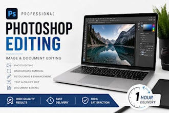 do photoshop image edit, document edit, change name, text, date in 1hour