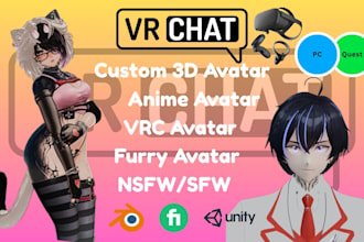 vrc avatar vrchat avatar furry avatar nsfw vr character 3d model commission