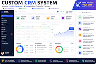 build custom CRM software with lead management sales pipeline customer portal