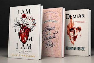 design gothic book cover, romance book cover and literary fiction book cover KDP