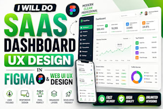 do saas dashboard UI UX design in figma and web ui ux design