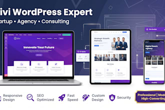 develop responsive wordpress website for startups, agency, consulting using divi