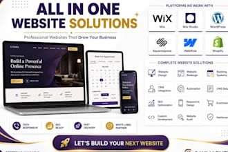 design a modern wordpress wix squarespace or webflow business website, seo audit