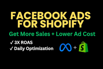 setup and manage facebook ads for shopify sales and roas